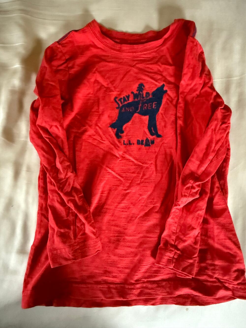 LLBean red oragne shirt size 6/7
